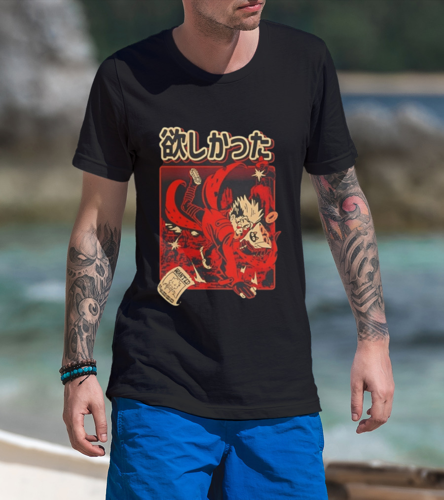 Vash The Stampede Wanted Love Peace Donuts T-Shirt