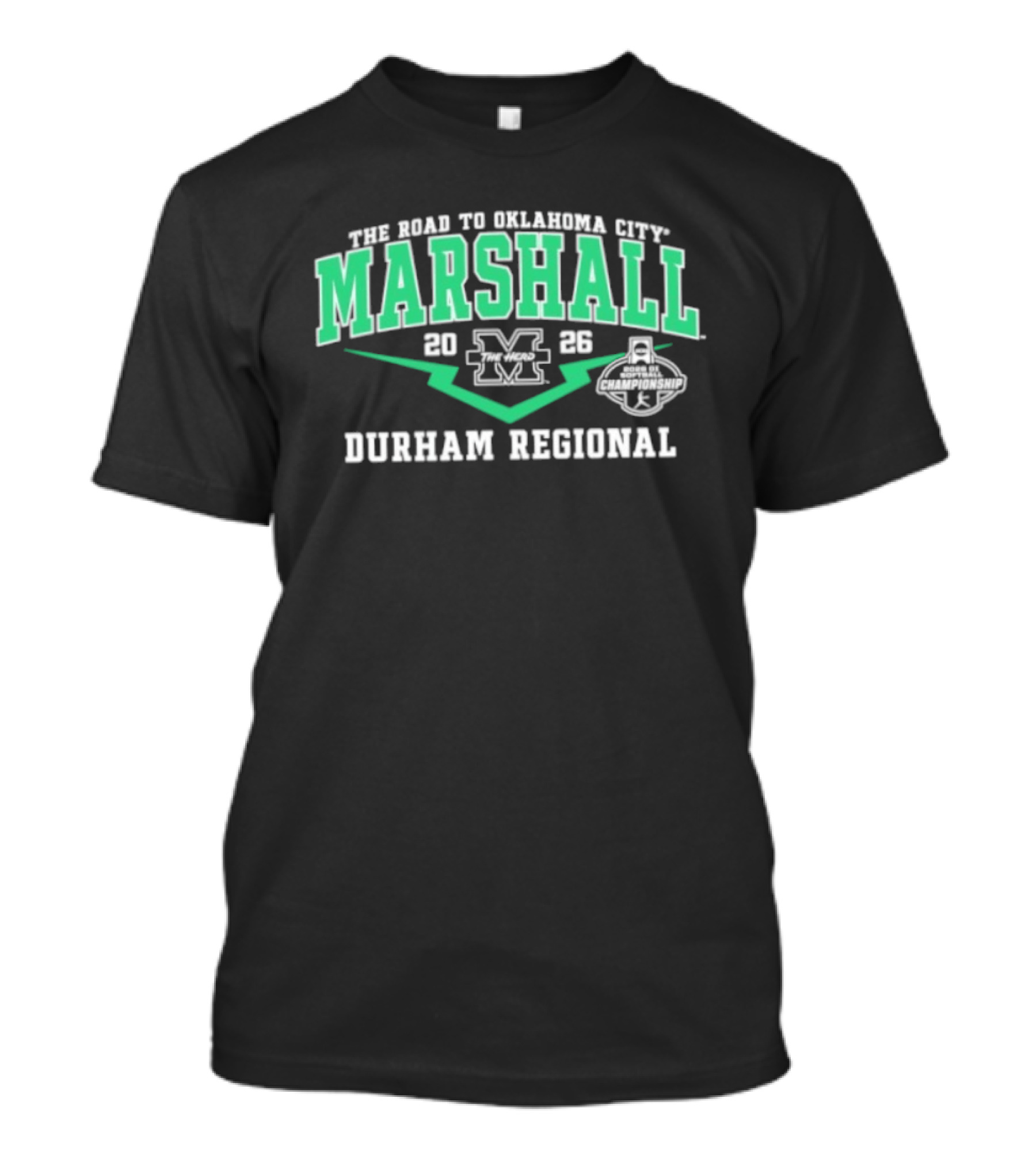 Marshall Thundering Herd 2026 M Logo Durham Regional The Road To Oklahoma City T-Shirt