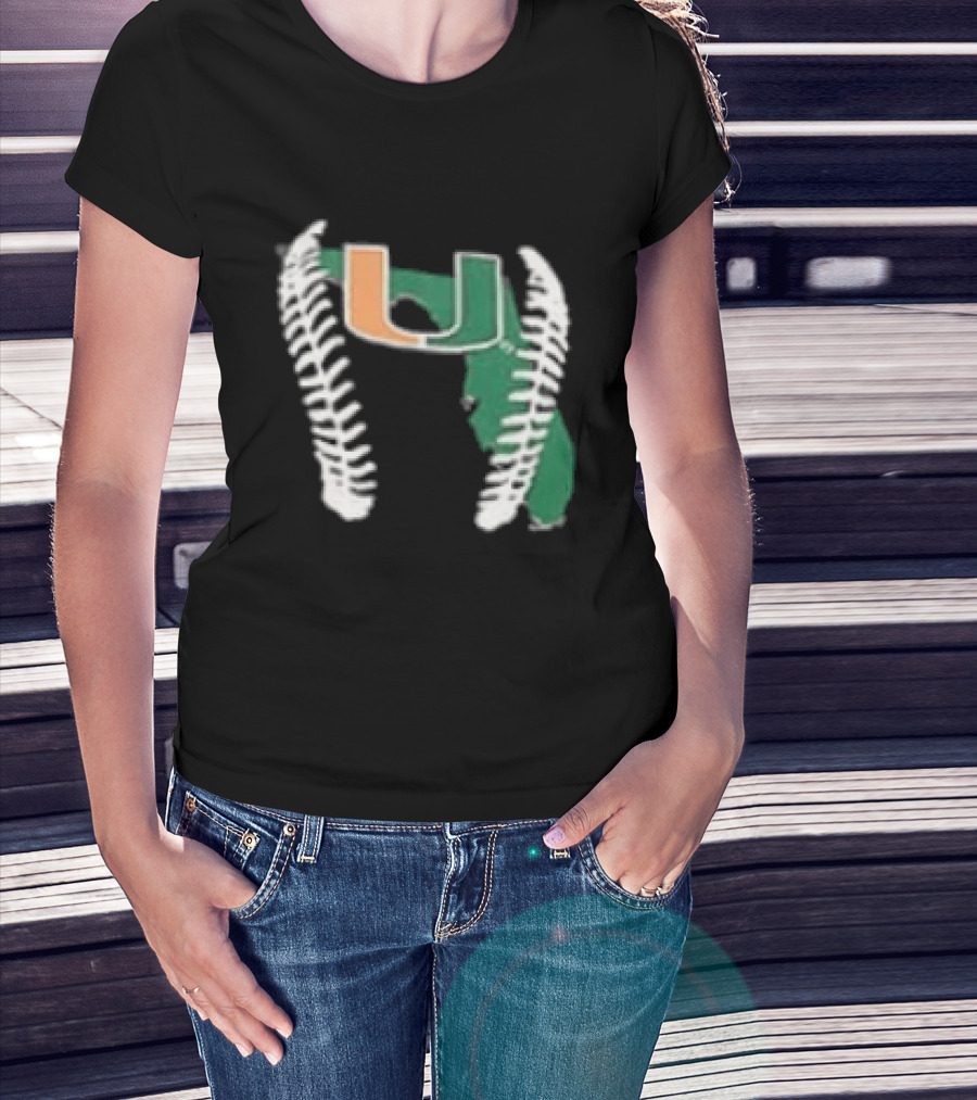 Miami Hurricanes U 2026 Baseball Orange Green T-Shirt