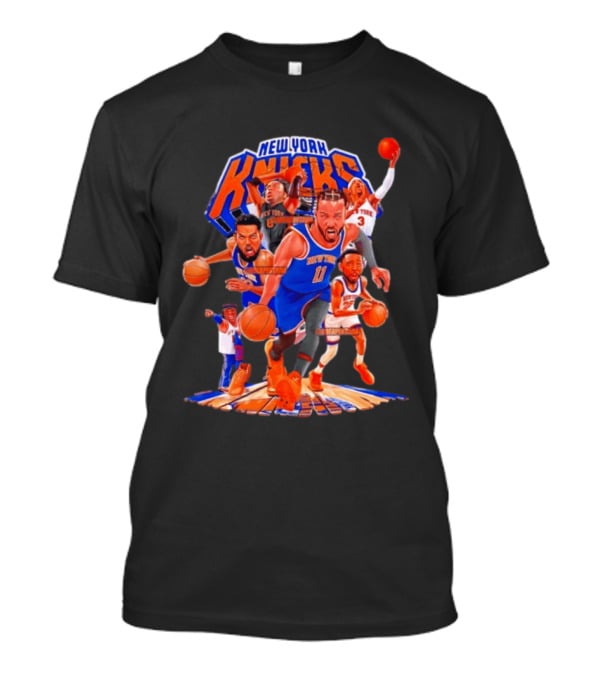 New York Knicks Team Animation Styles Retro Basketball Players T-Shirt