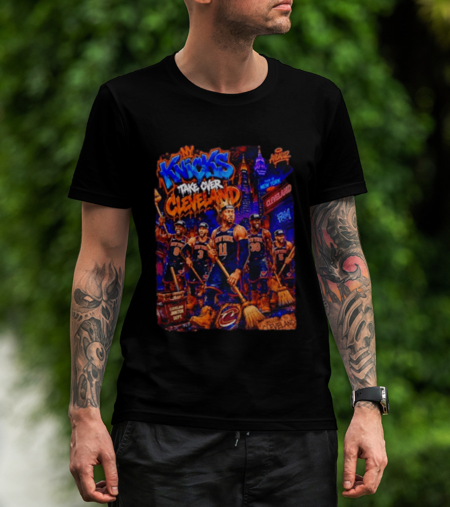New York Knicks Take Over Cleveland NBA Basketball Rivalry City Battle T-Shirt