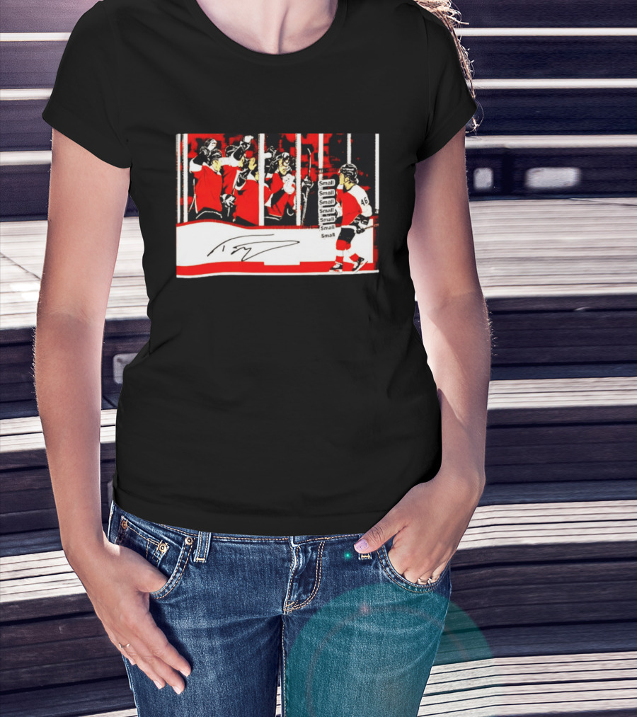 Philadelphia Flyers Hockey Team Celebration Frozen Victory Small T-Shirt