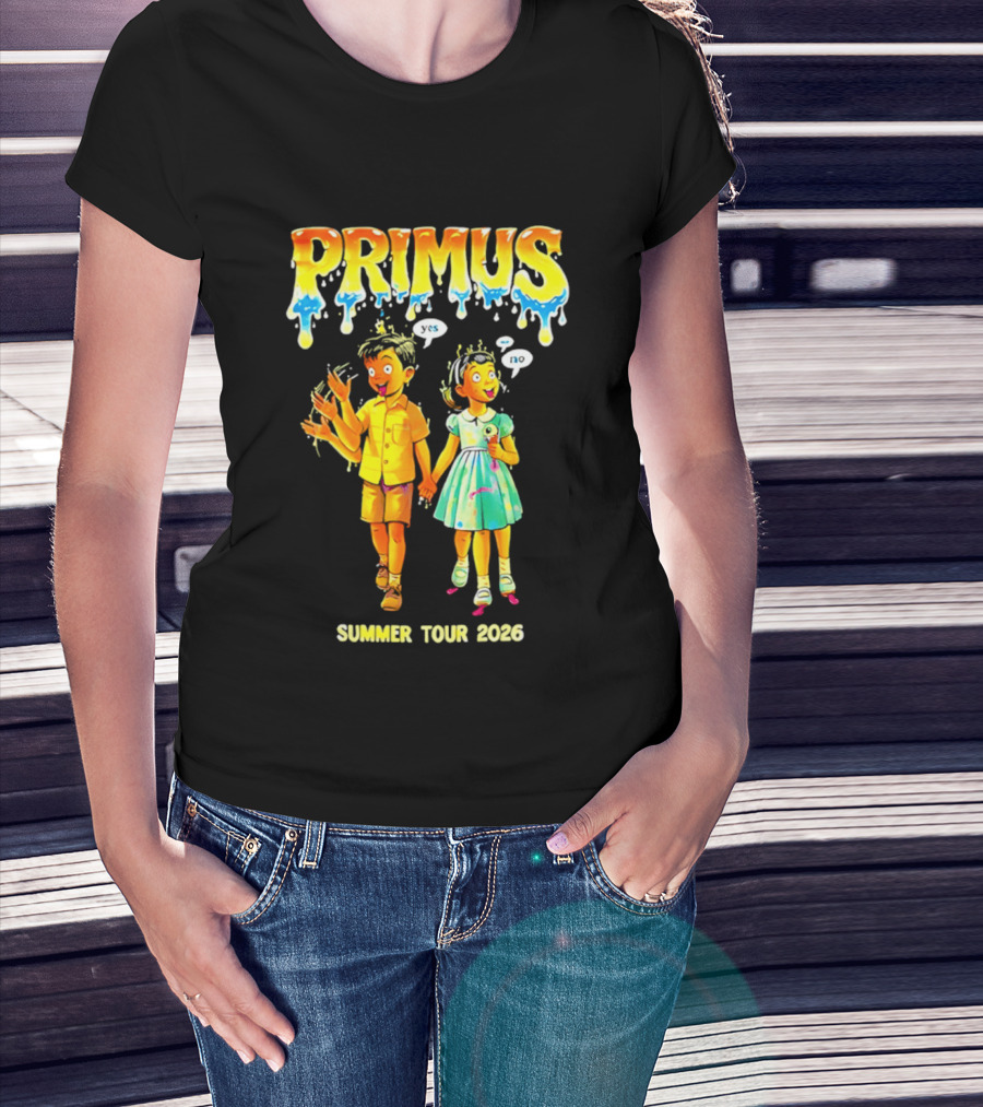 Primus Summer Tour 2026 Cartoon Style Melting Drip T-Shirt