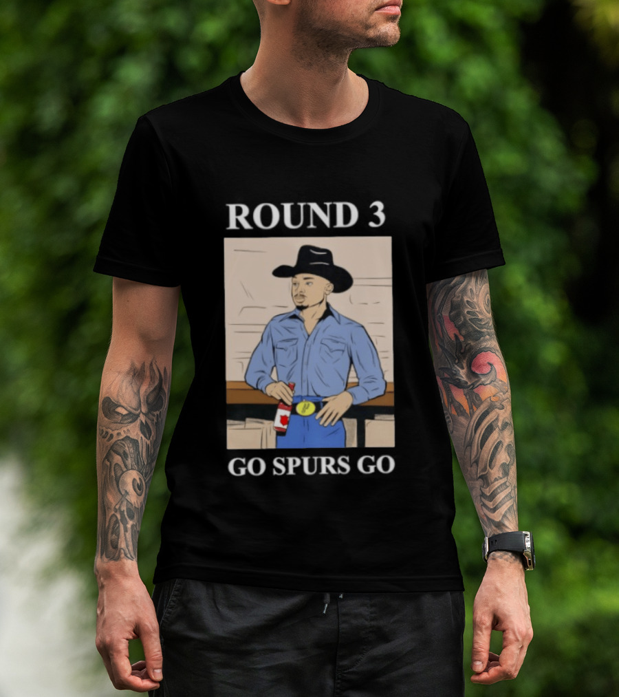 Go Spurs Go Cowboy Round 3 Spurs Playoff Spirit T-Shirt