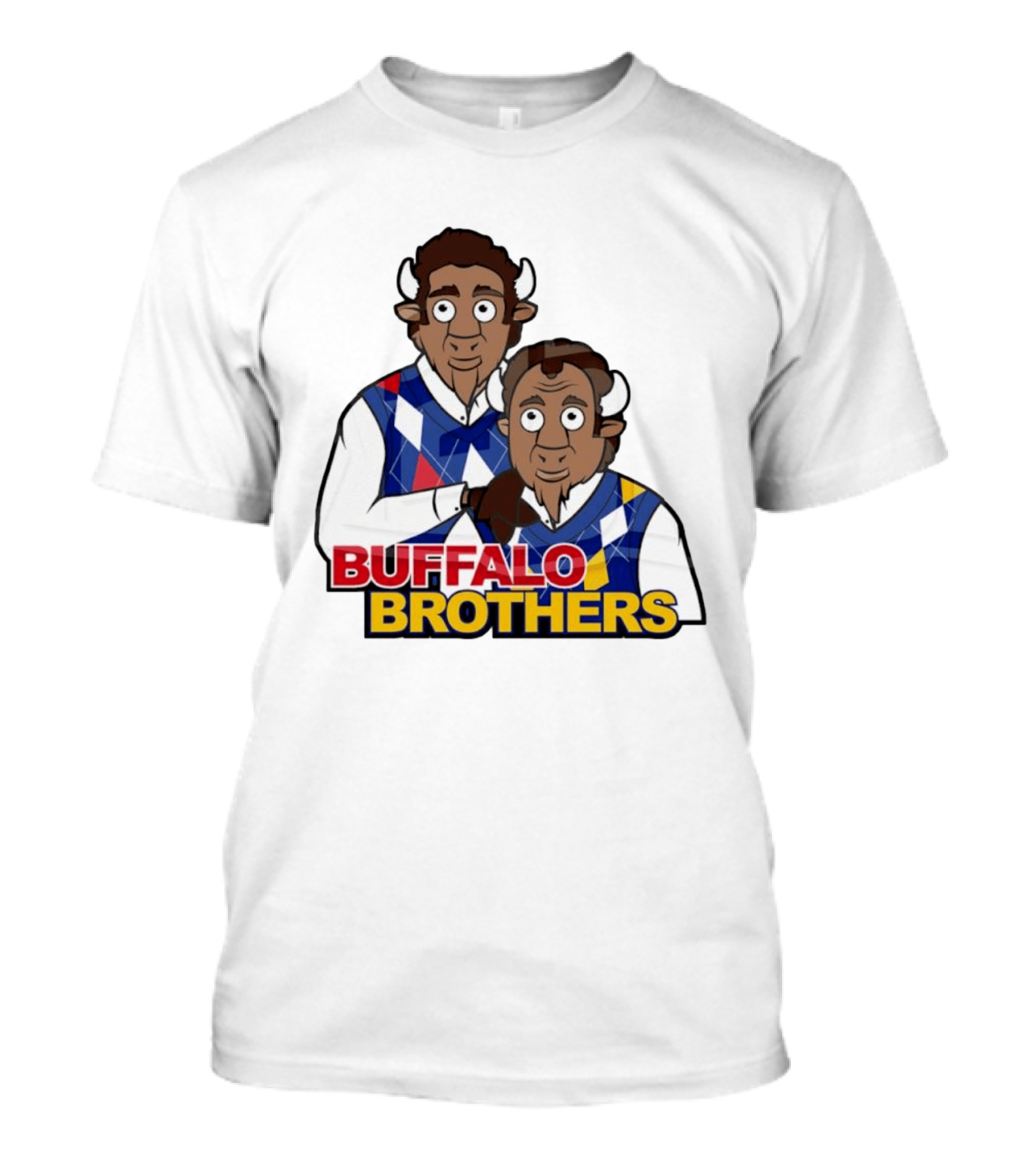 Buffalo Brothers Bison Characters Cartoon Duo T-Shirt