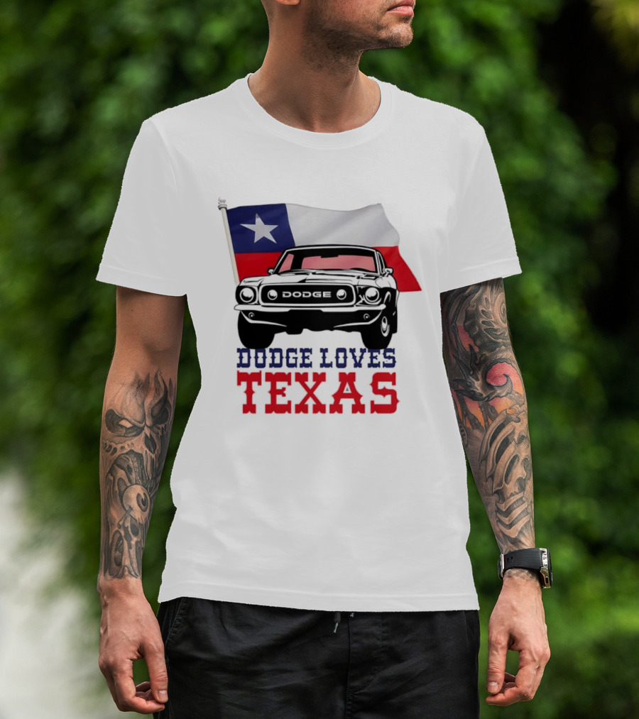 Dodge Loves Texas State Flag Mustang T-Shirt