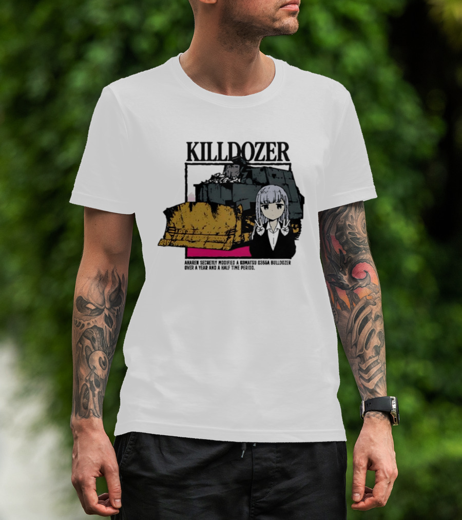 Killdozer Komatsu D355A Aharen Reina Anime Crossover Machinery T-Shirt
