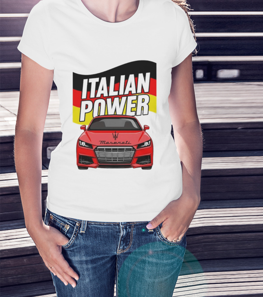 Maserati Italian Power German Flag Car T-Shirt