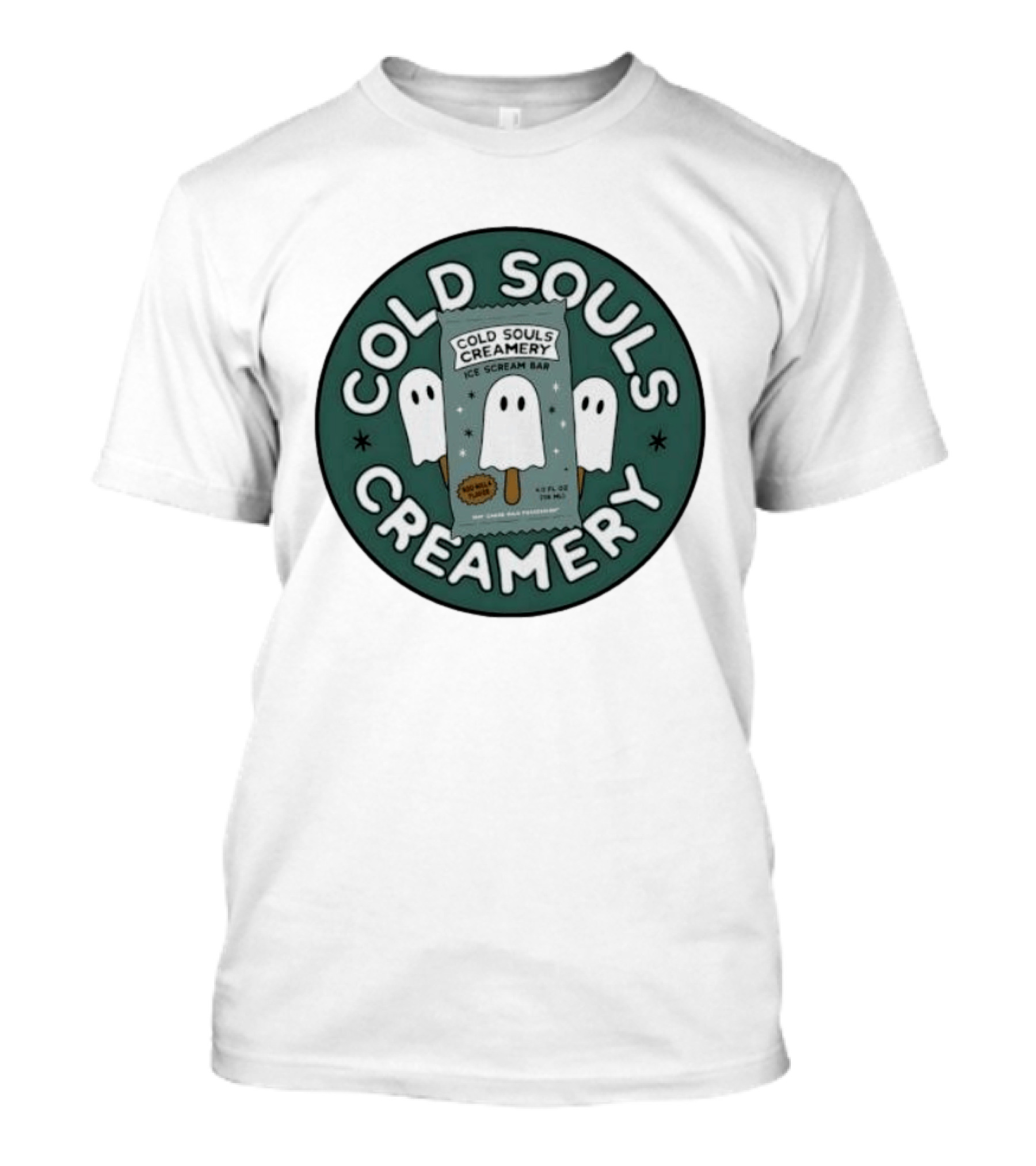Cold Souls Creamery Ice Scream Bar Boo Nilla Ghost Ice Cream T-Shirt