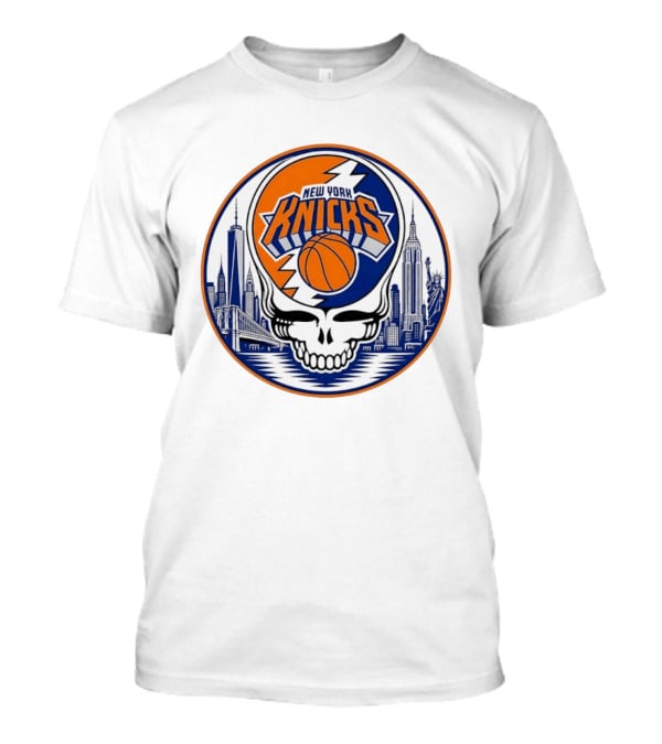 New York Knicks Grateful Dead Skyline Basketball T-Shirt