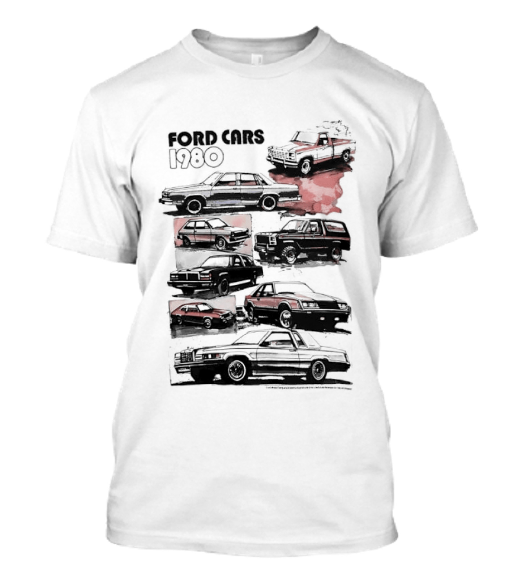 Ford Cars 1980 F Series Bronco Mustang Thunderbird Classic Collection T-Shirt