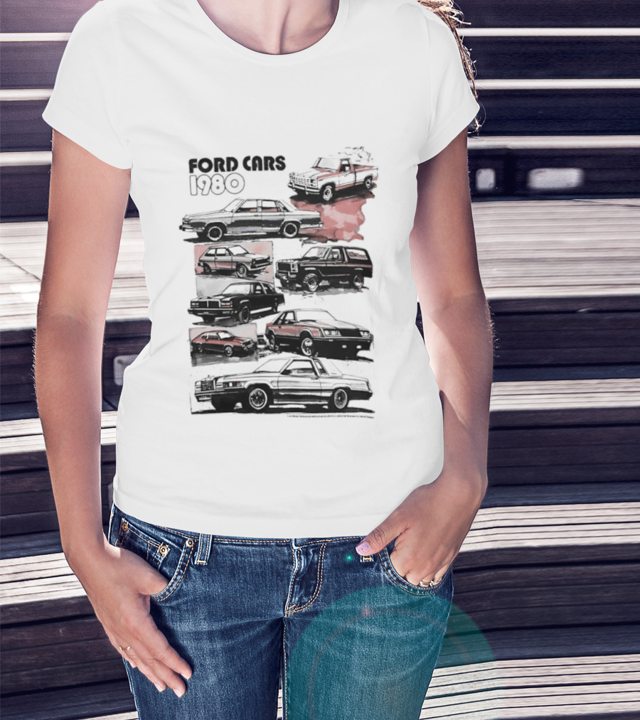 Ford Cars 1980 F Series Bronco Mustang Thunderbird Classic Collection T-Shirt