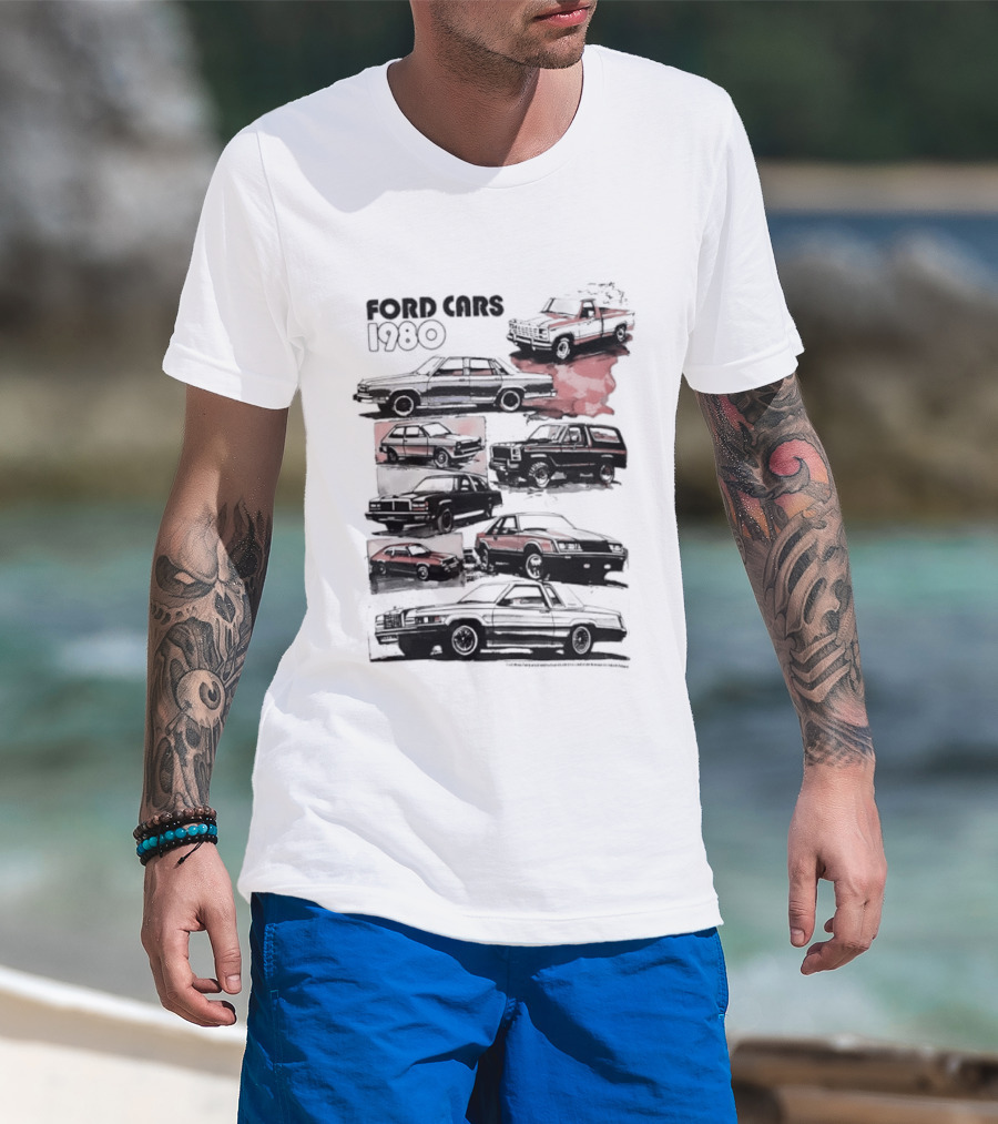 Ford Cars 1980 F Series Bronco Mustang Thunderbird Classic Collection T-Shirt