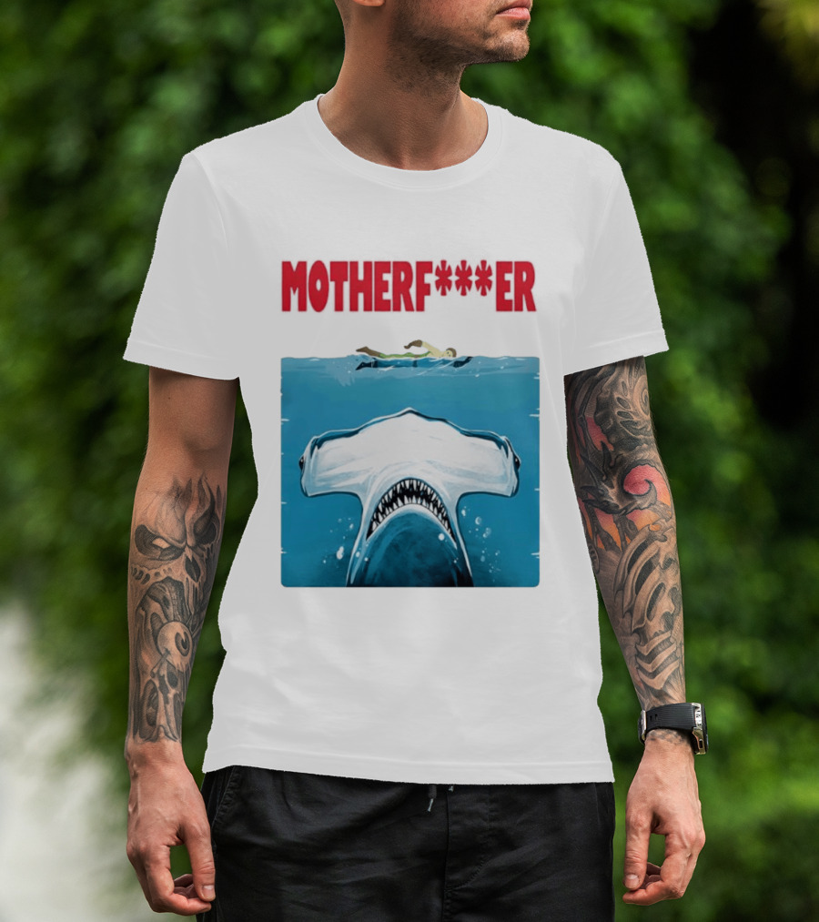 Samuel L Jackson Motherfucker Hammerhead Shark Jaws T-Shirt