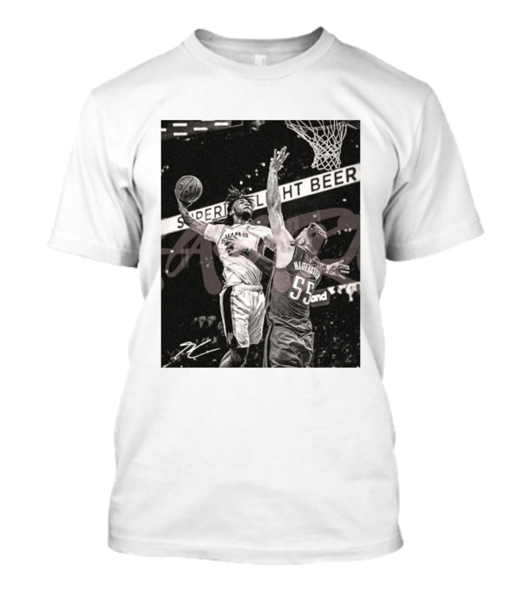 San Antonio Spurs Basketball Hartenstein 55 Player Action Photo Sport Superior Light Beer T-Shirt