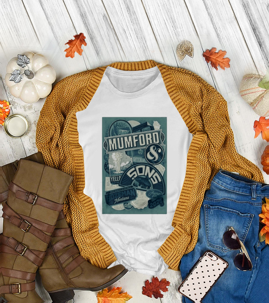 Mumford & Sons Bozeman Montana June 4 2026 Bobcat Stadium Yellowstone National Park T-Shirt