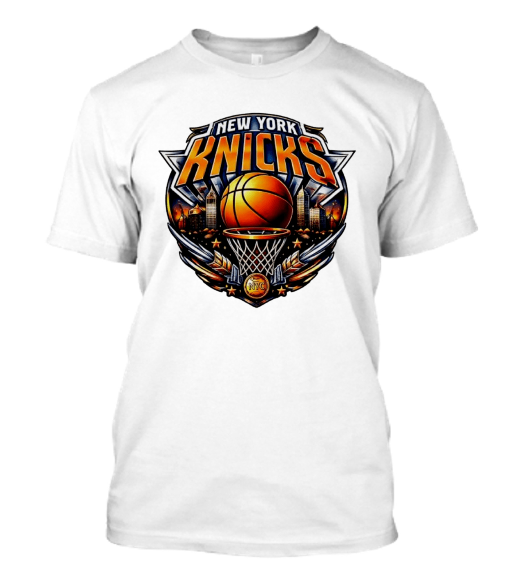 New York Knicks Basketball NYC Skyline Hoops T-Shirt