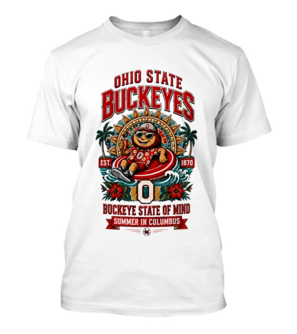 Ohio State Buckeyes Buckeye State Of Mind Summer In Columbus Est 1870 T-Shirt
