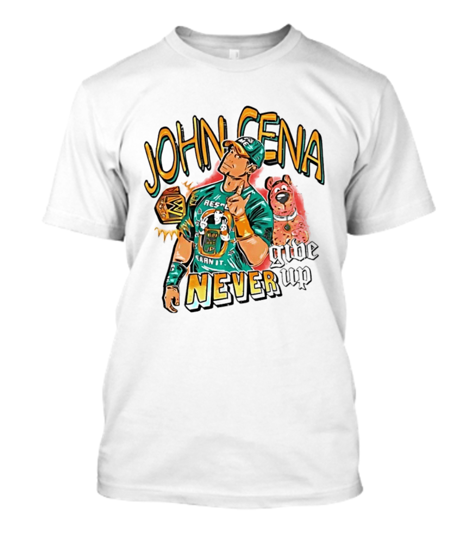 John Cena Never Give Up Scooby Doo WWE Championship T-Shirt