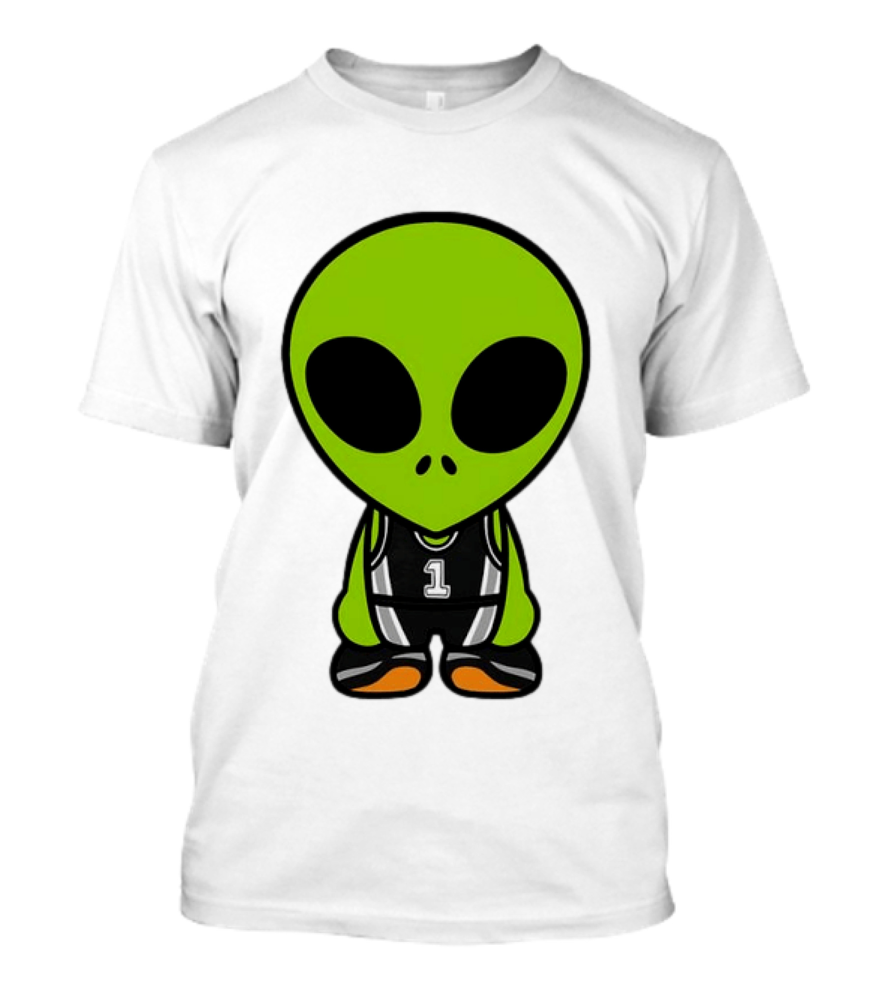 Alien Victor Wembanyama Cartoon Basketball Number 1 T-Shirt