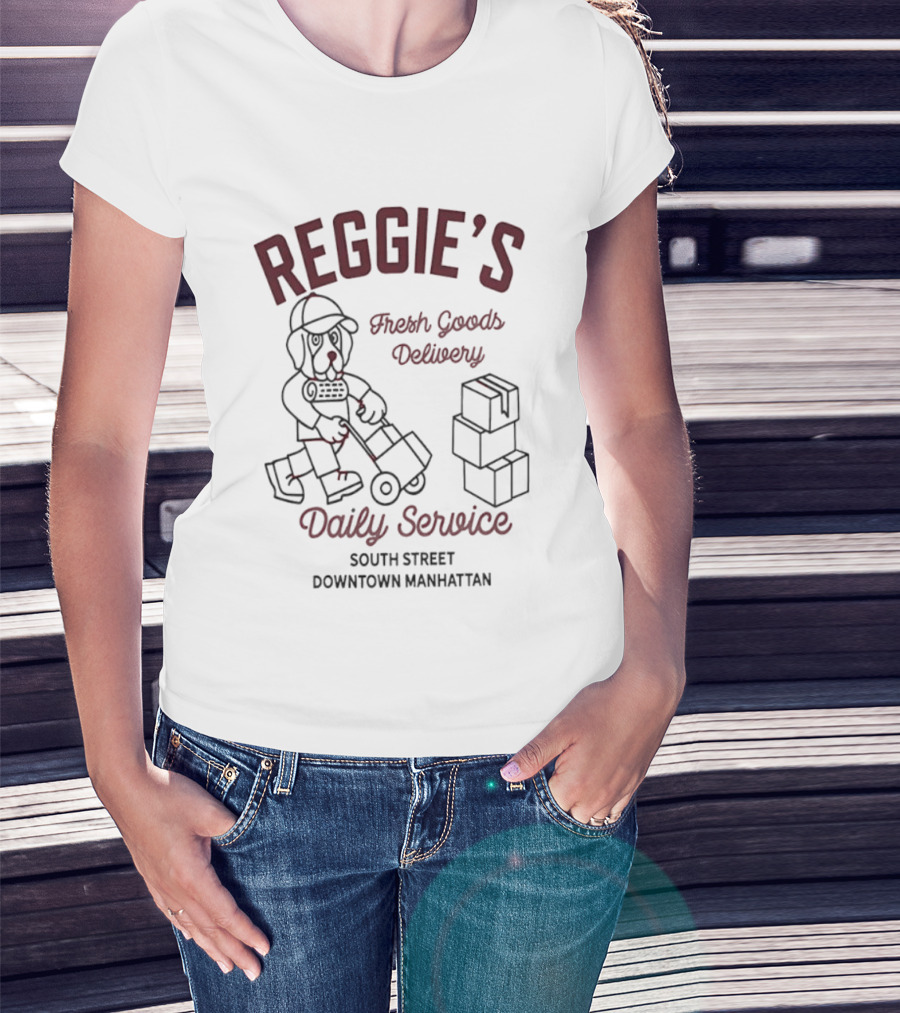 Reggie's Fresh Goods Delivery Daily Service South Street Downtown Manhattan T-Shirt