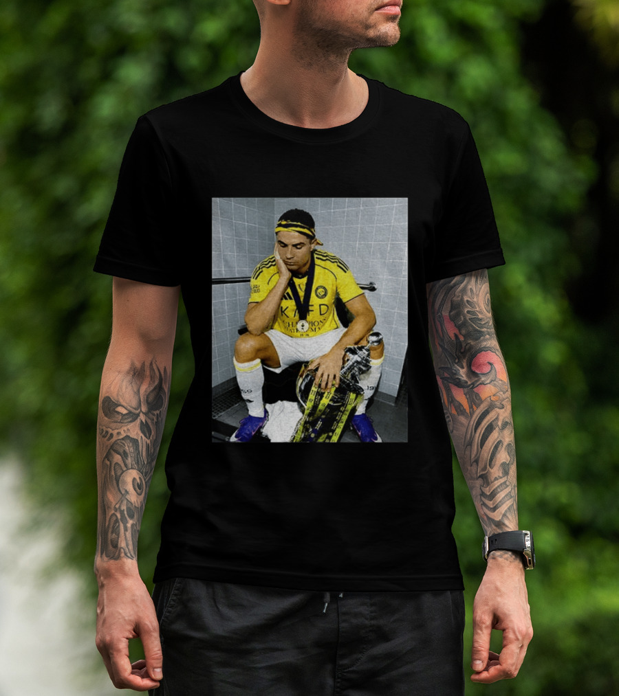 Cristiano Ronaldo Al Nassr FC Saudi Pro League Champion KAFD Yellow Jersey T-Shirt