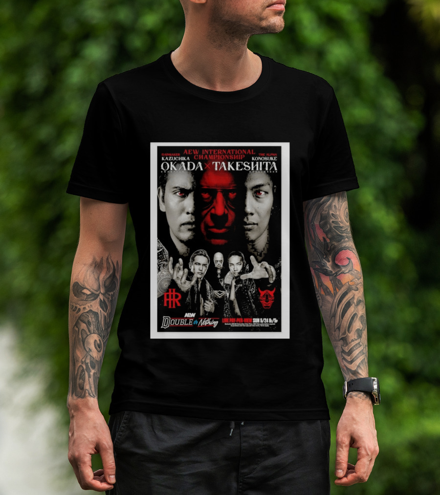 AEW International Championship Kazuchika Okada Vs Konosuke Takeshita Double Or Nothing 2026 Pay Per View T-Shirt