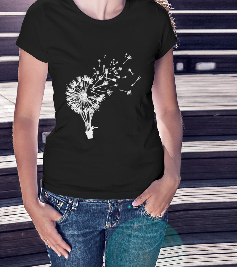 Flower Power Dandelion Fly Away Freedom Nature T-Shirt