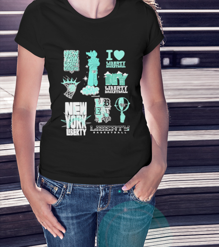 New York Liberty I Love Liberty Basketball Statue Of Liberty T-Shirt
