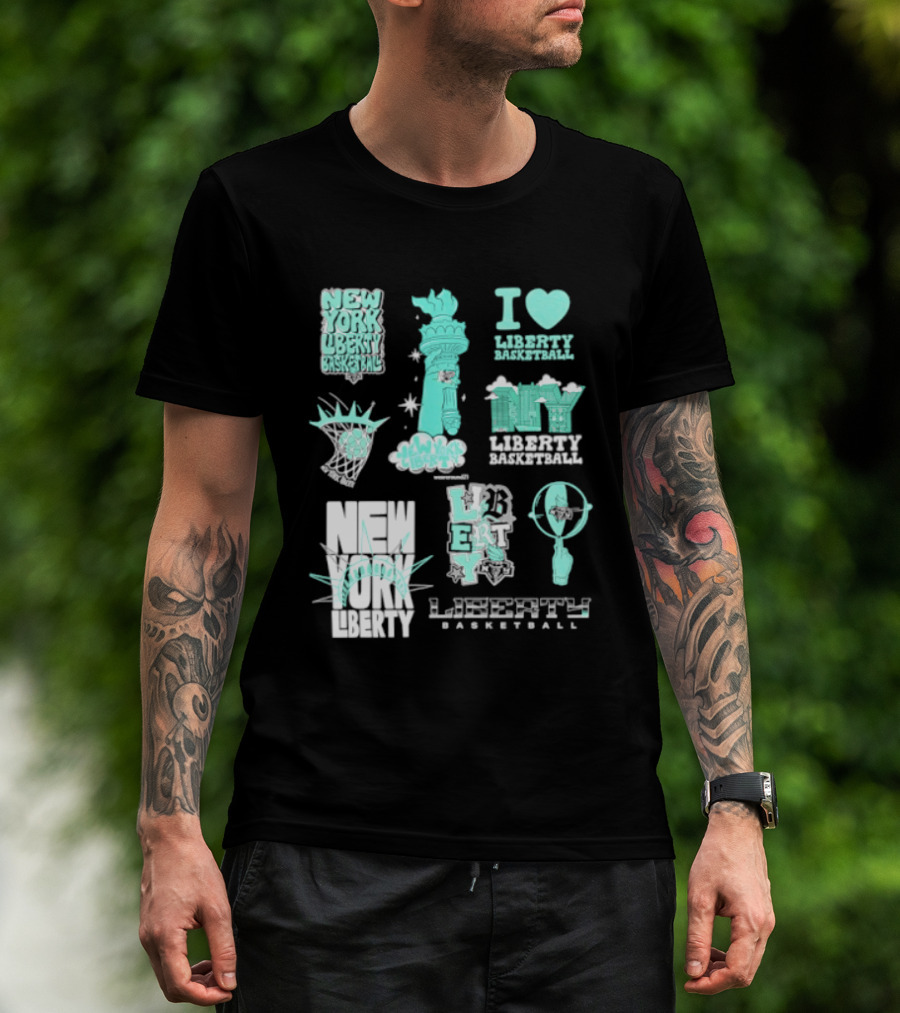 New York Liberty I Love Liberty Basketball Statue Of Liberty T-Shirt