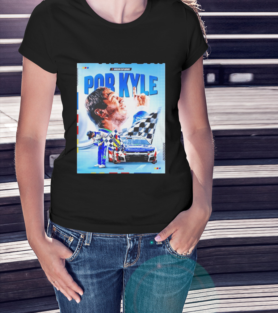 Nascar Cup Series Por Kyle 2026 Racing Celebration With Checkered Flag And Race Car T-Shirt