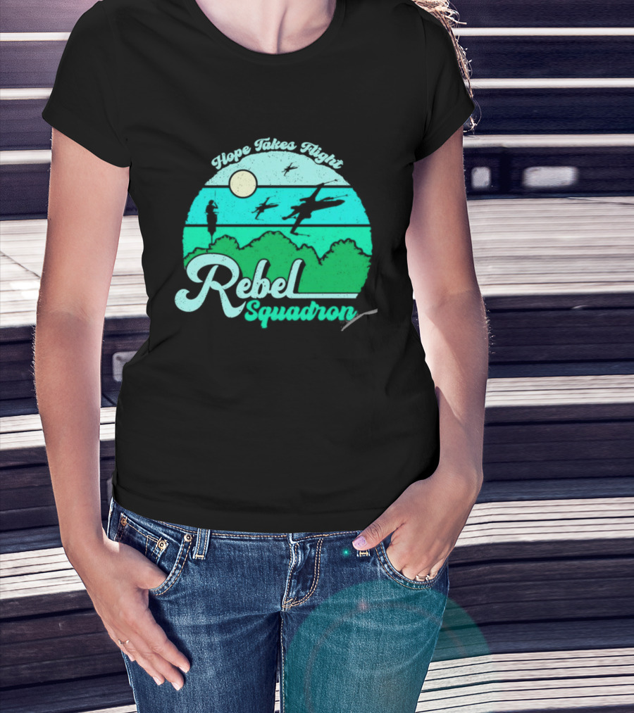 Rebel Squadron Hope Takes Flight Sunset Landscape T-Shirt
