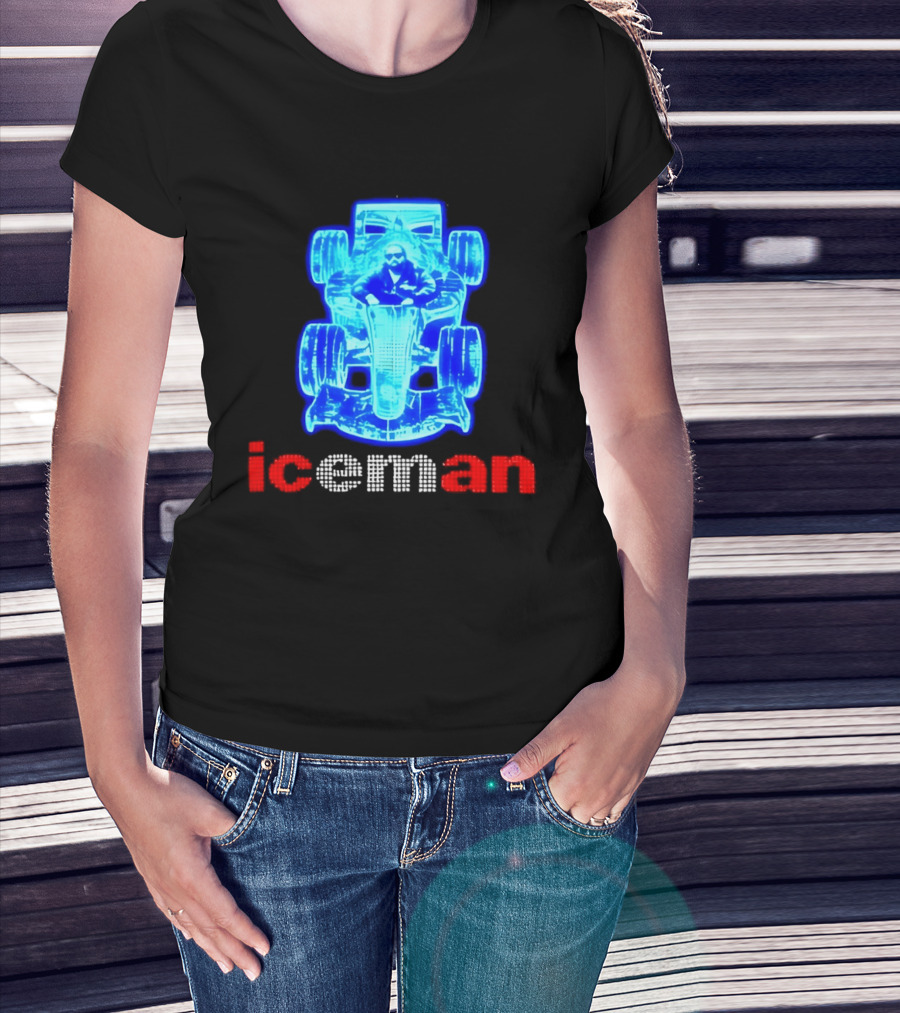 Iceman Kimi Räikkönen F1 Driver Holographic Car Racing Blue Red T-Shirt