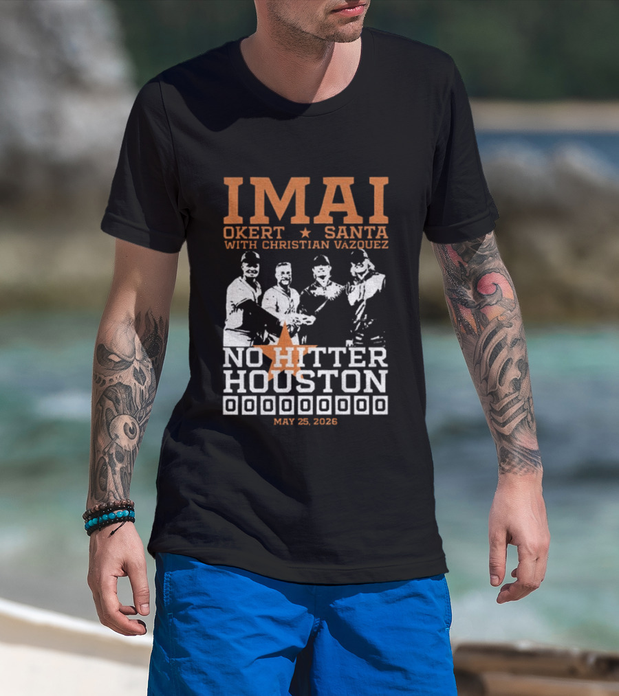 Imai Okert Santa No Hitter Houston May 25 2023 Christian Vazquez T-Shirt