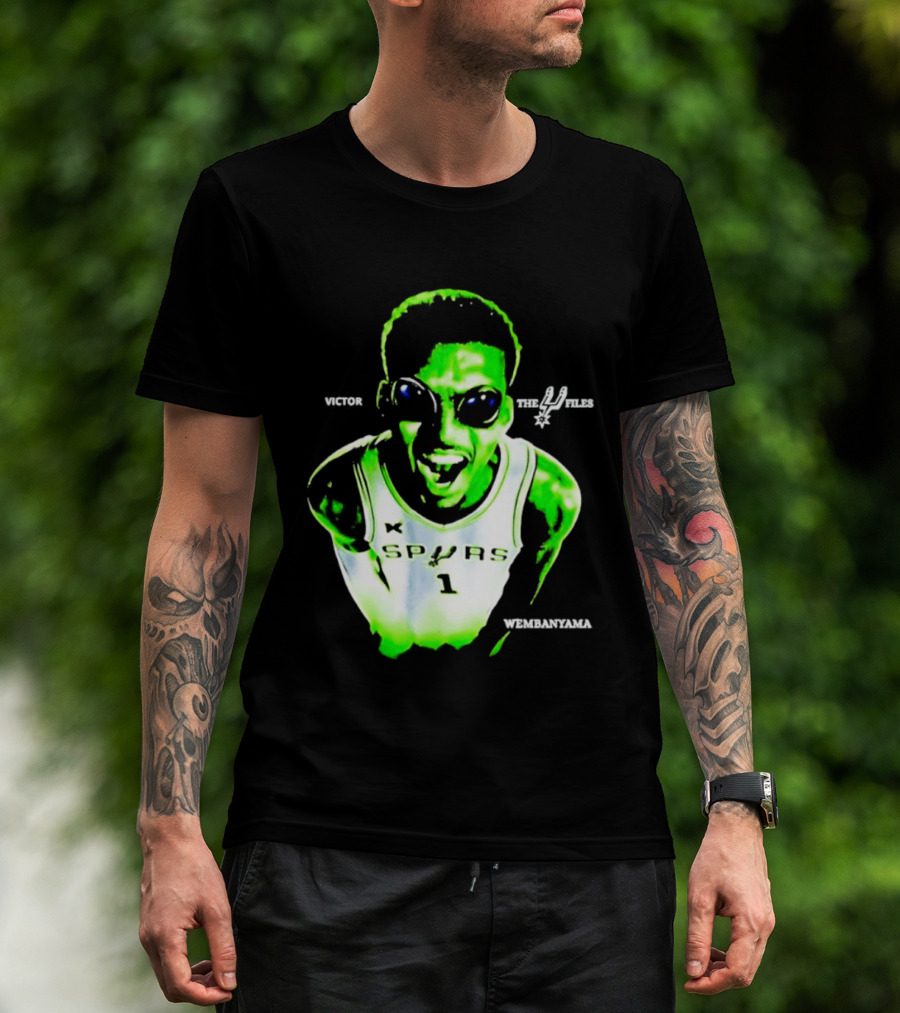 Victor Wembanyama Spurs X Files Number 1 Basketball Alien Concept T-Shirt