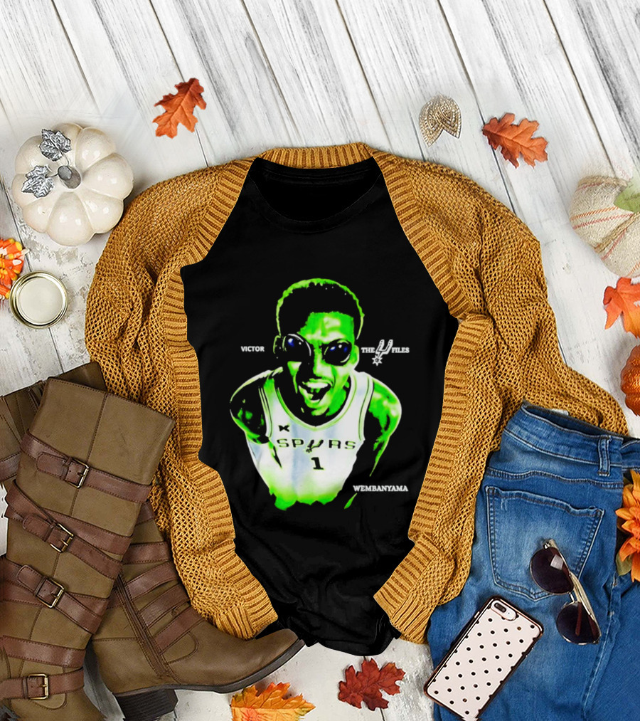 Victor Wembanyama Spurs X Files Number 1 Basketball Alien Concept T-Shirt