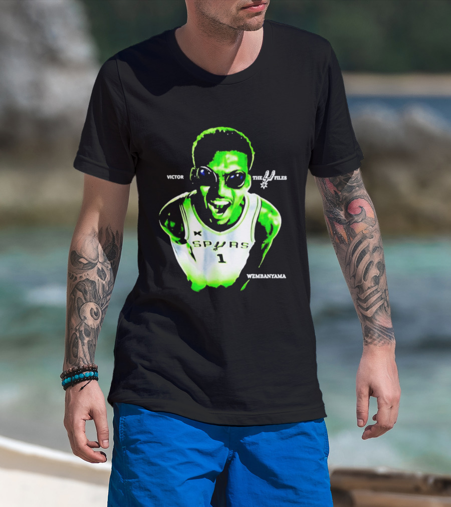 Victor Wembanyama Spurs X Files Number 1 Basketball Alien Concept T-Shirt
