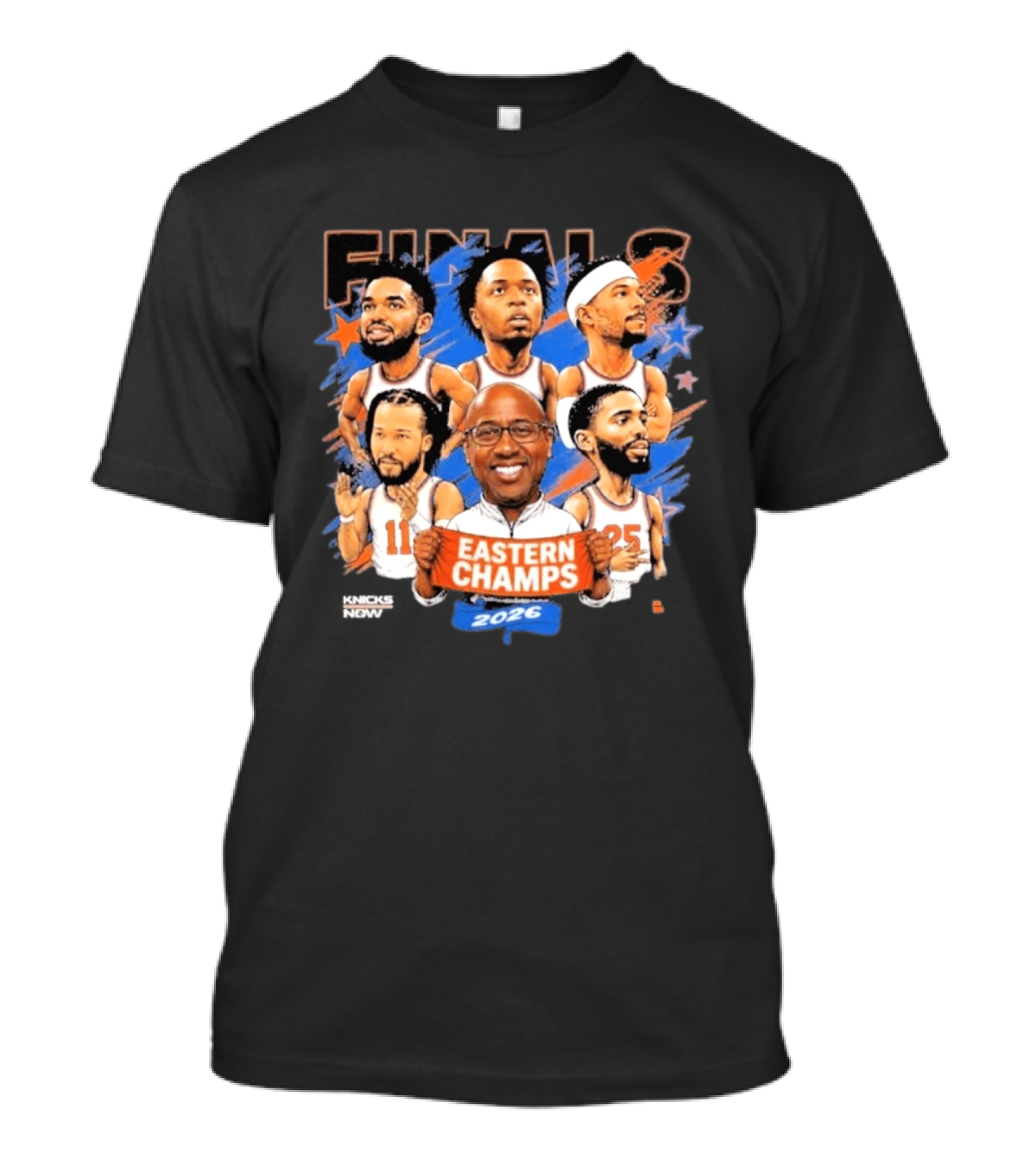 NBA Finals 2026 Eastern Champs Knicks Players And Coach Banner T-Shirt