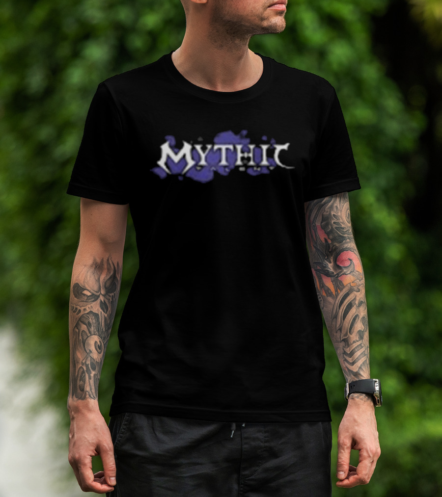 Mythic Talent Mythic Splatter Text With Blue Artistic Effect T-Shirt