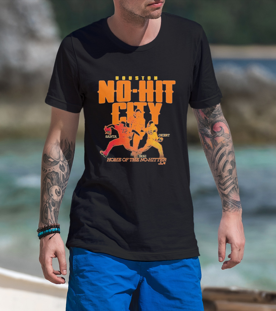 Houston No Hit City Home Of The No Hitter Tatsuya Imai Steven Okert Alimber Santa T-Shirt