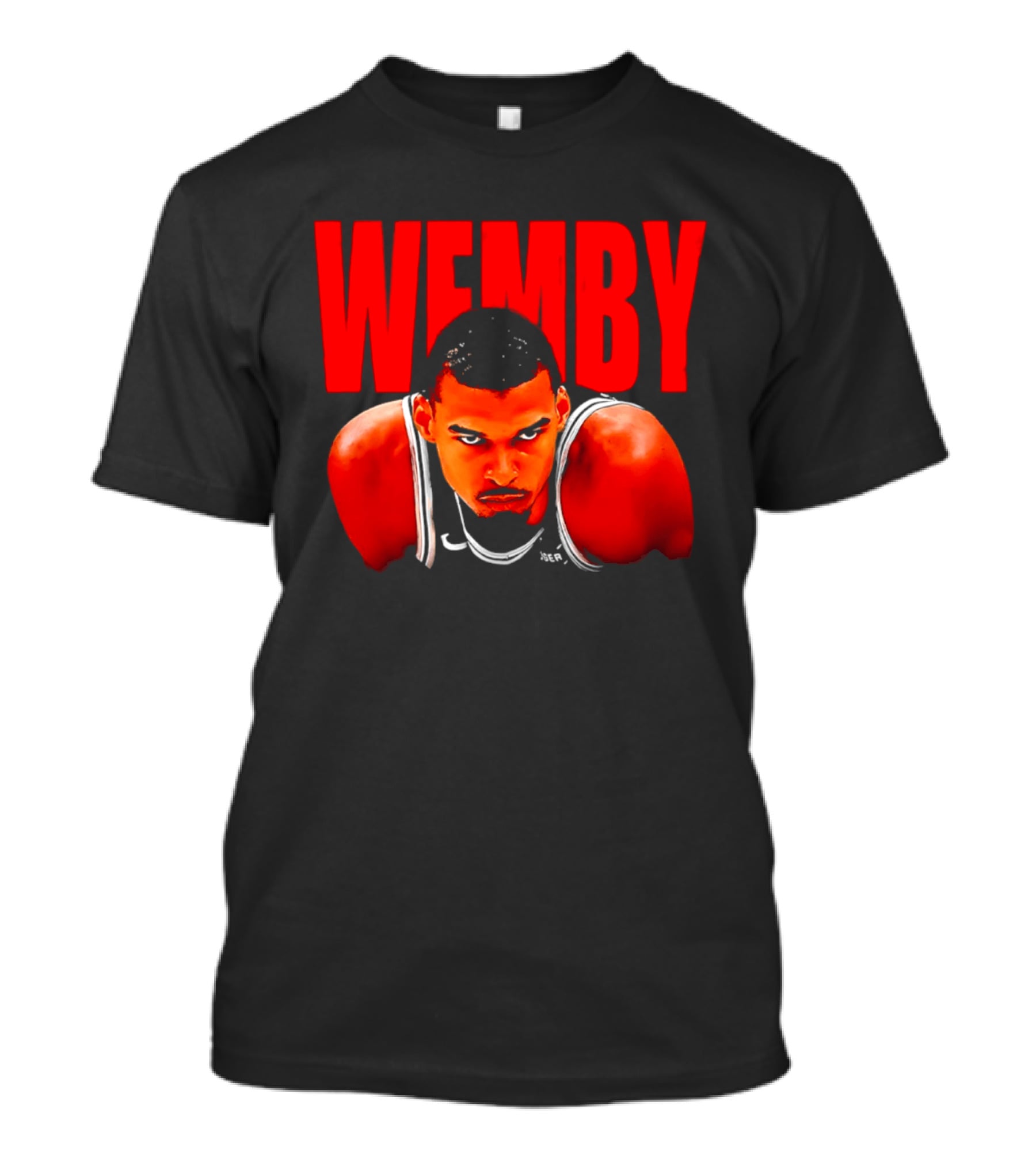 Wemby Victor Wembanyama San Antonio Spurs Bold Red Text Basketball T-Shirt