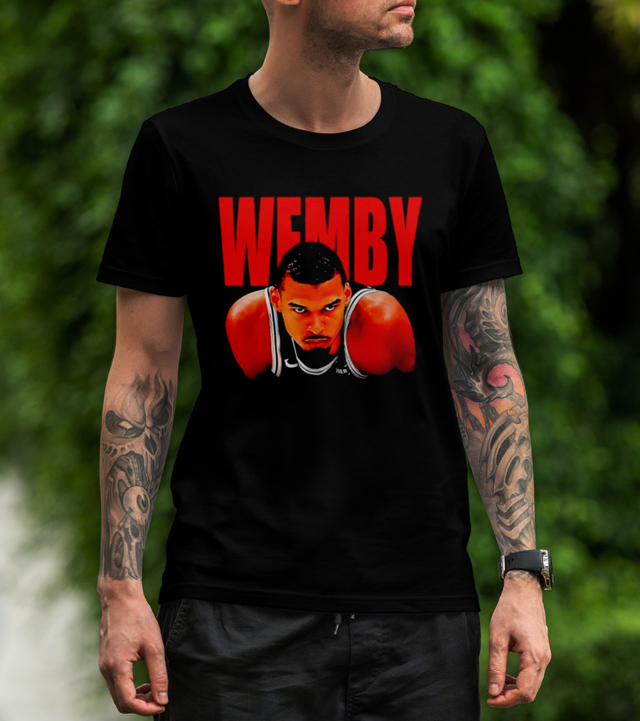 Wemby Victor Wembanyama San Antonio Spurs Bold Red Text Basketball T-Shirt
