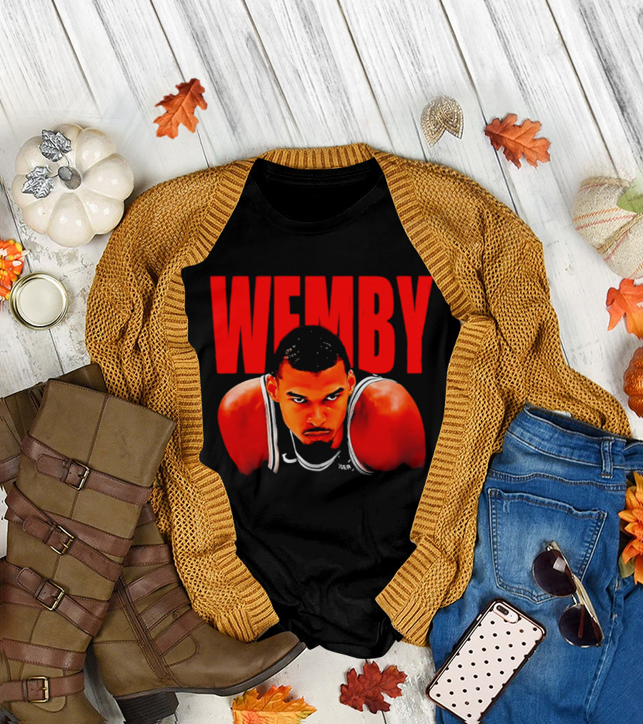 Wemby Victor Wembanyama San Antonio Spurs Bold Red Text Basketball T-Shirt