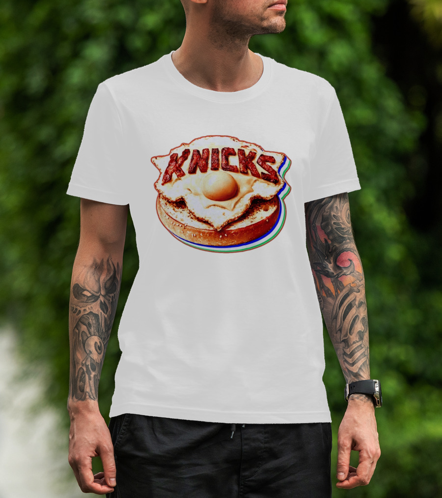 New York Knicks Breakfast Bagel Egg Knicks T-Shirt