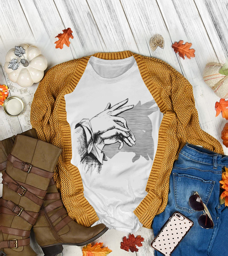 Goat Shadow Hand Puppet Optical Illusion T-Shirt