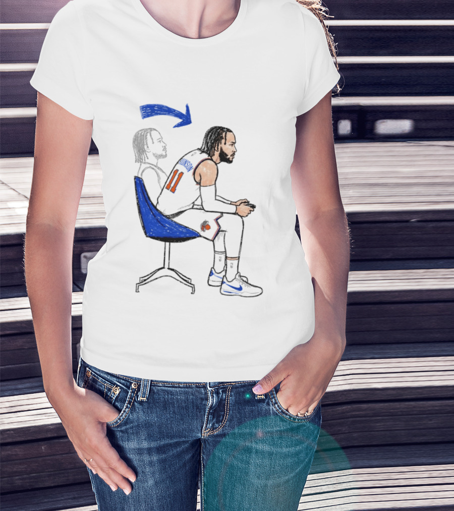 New York Knicks Jalen Brunson Gamer Posture Sketch NBA Player 11 Basketball T-Shirt
