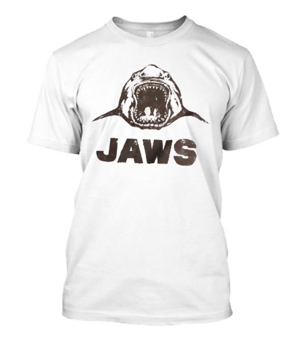 Jaws Great White Shark Minimalist Movie Brown Screen T-Shirt