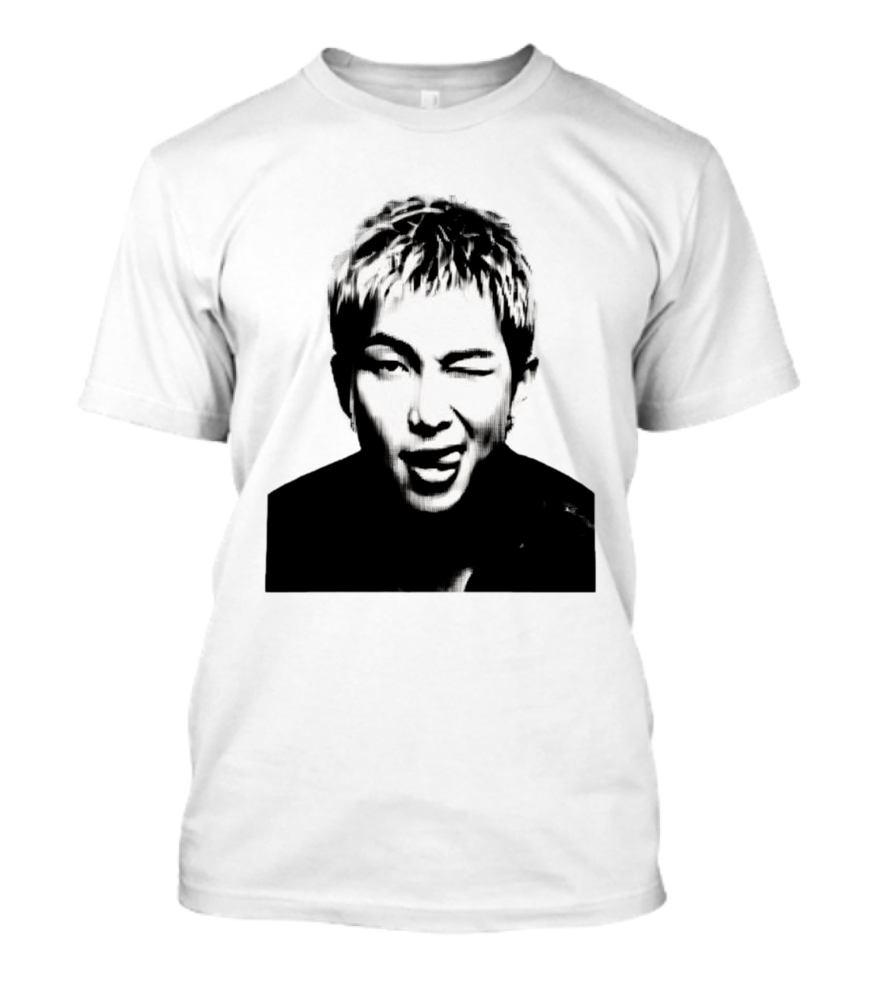Kim Namjoon BTS K Pop Music Star Halftone Monochrome T-Shirt
