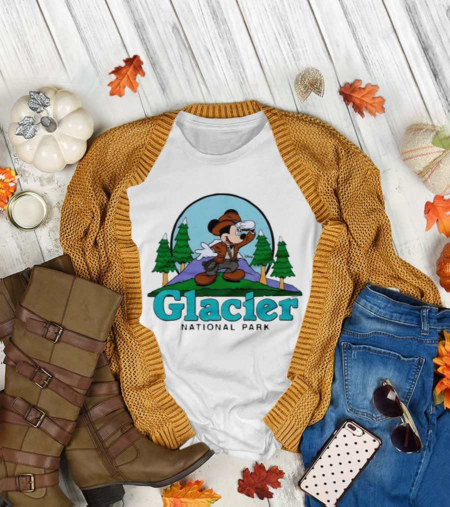 Mickey Mouse Explorer Glacier National Park Adventure T-Shirt