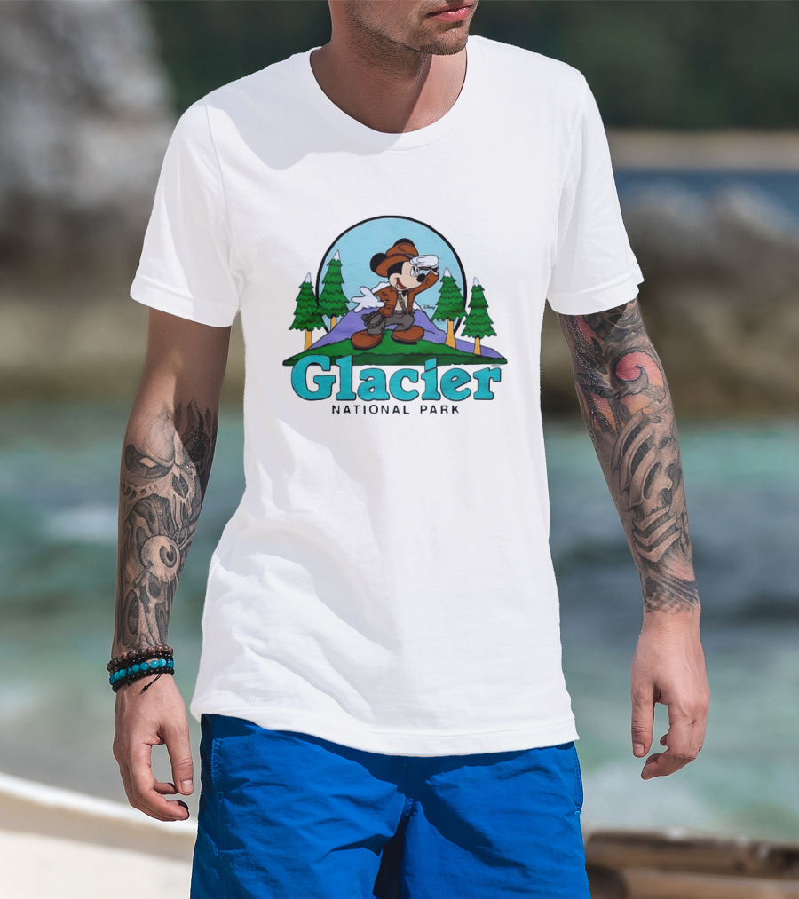 Mickey Mouse Explorer Glacier National Park Adventure T-Shirt